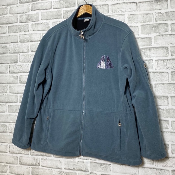 Danbury Mint Schnauzer Dogs Embroidered Fleece - Picture 3 of 16